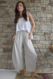 Frame Cotton Vintage Wash Barrel Pant Stone